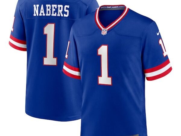 Malik Nabers New York Giants Nike 2nd Alternate 2024 NFL Draft Game Jersey - Royal