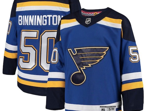 Jordan Binnington St. Louis Blues Youth Home Premier Player Jersey - Blue