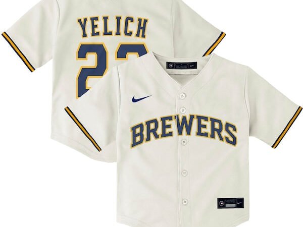 Christian Yelich Milwaukee Brewers Nike Toddler Home Replica Player Jersey - Cream