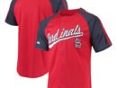 St. Louis Cardinals Stitches Button-Down Raglan Replica Jersey - Red