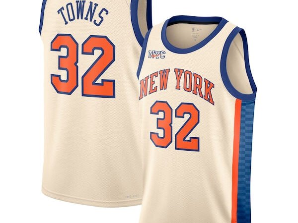 Karl-Anthony Towns New York Knicks Nike Unisex 2025/26 Swingman Jersey - Cream - City Edition