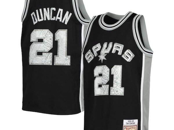 Tim Duncan San Antonio Spurs Youth 1998/99 Hardwood Classics 75th Anniversary Diamond Jersey