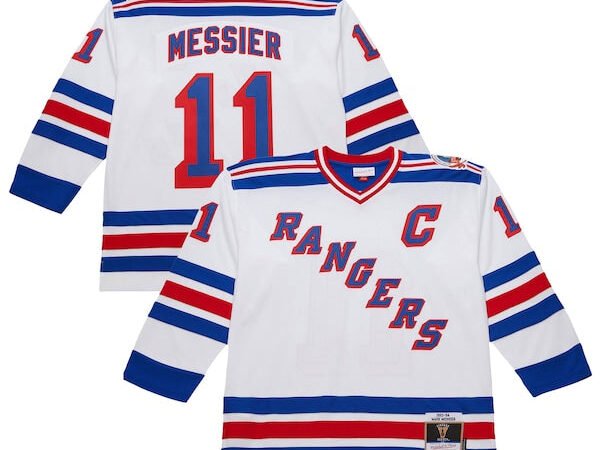 Mark Messier New York Rangers 1993-94 Power Play Jersey - White/Royal