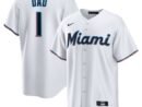 Miami Marlins Nike #1 Dad Home Replica Jersey - White