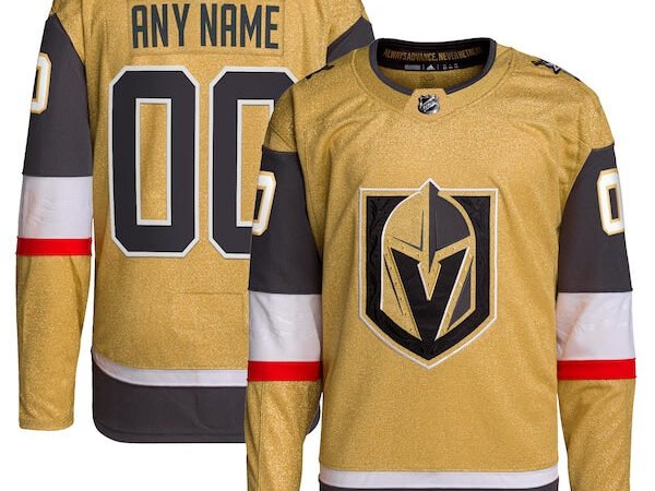 Vegas Golden Knights adidas  Home  Primegreen Authentic Custom Jersey - Gold