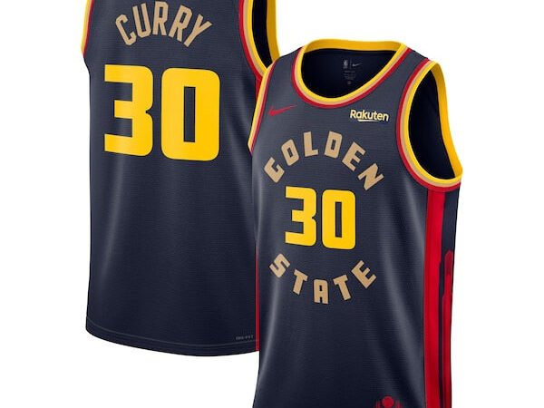 Stephen Curry Golden State Warriors Nike Youth 2024/25 Swingman Badge Player Jersey - City Edition - Navy