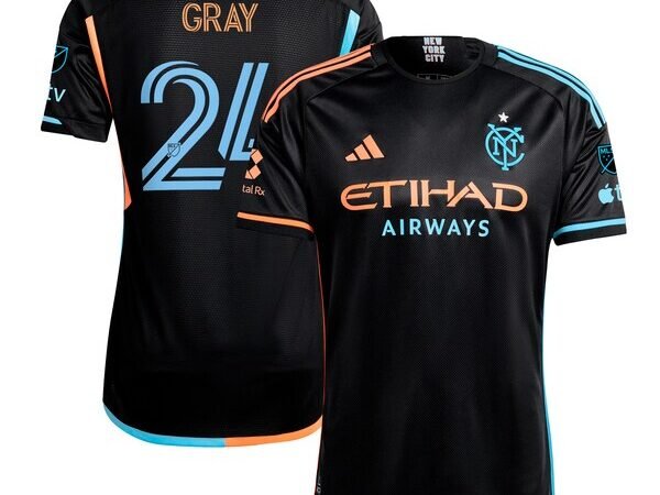 Tayvon Gray New York City FC adidas 2024 24/7 Kit Authentic Player Jersey - Black