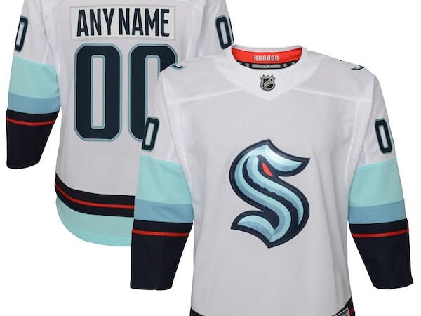 Seattle Kraken Youth Away Premier Custom Jersey - White