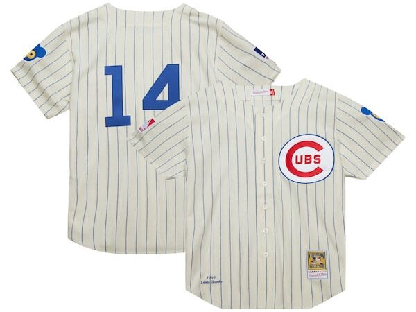 Ernie Banks Chicago Cubs Cooperstown Collection 1969 Authentic Jersey - Cream