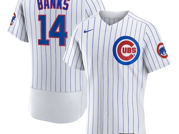 Ernie Banks Chicago Cubs Nike Home Authentic Retired Player Jersey - White