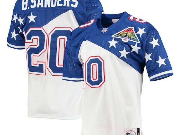 Barry Sanders NFC 1994 Pro Bowl Authentic Jersey - White/Blue