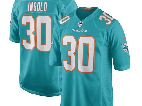 Alec Ingold Miami Dolphins Nike Game Player Jersey - Aqua