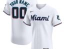 Miami Marlins Nike Home Elite Custom Jersey - White