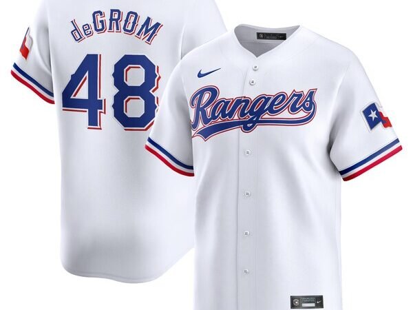 Jacob deGrom Texas Rangers Nike Home Limited Player Jersey - White/Gray