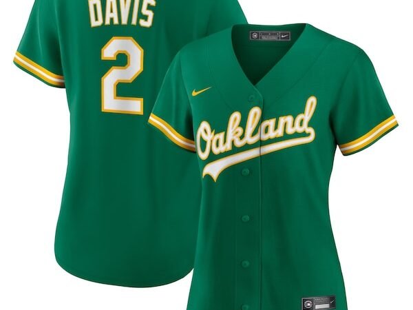 Khris Davis Oakland Athletics Nike Women's Alternate Replica Player Jersey - Green/White