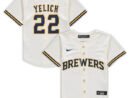 Christian Yelich Milwaukee Brewers Nike Preschool Home Replica Player Jersey - Cream