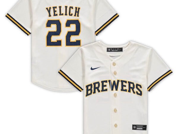 Christian Yelich Milwaukee Brewers Nike Preschool Home Replica Player Jersey - Cream