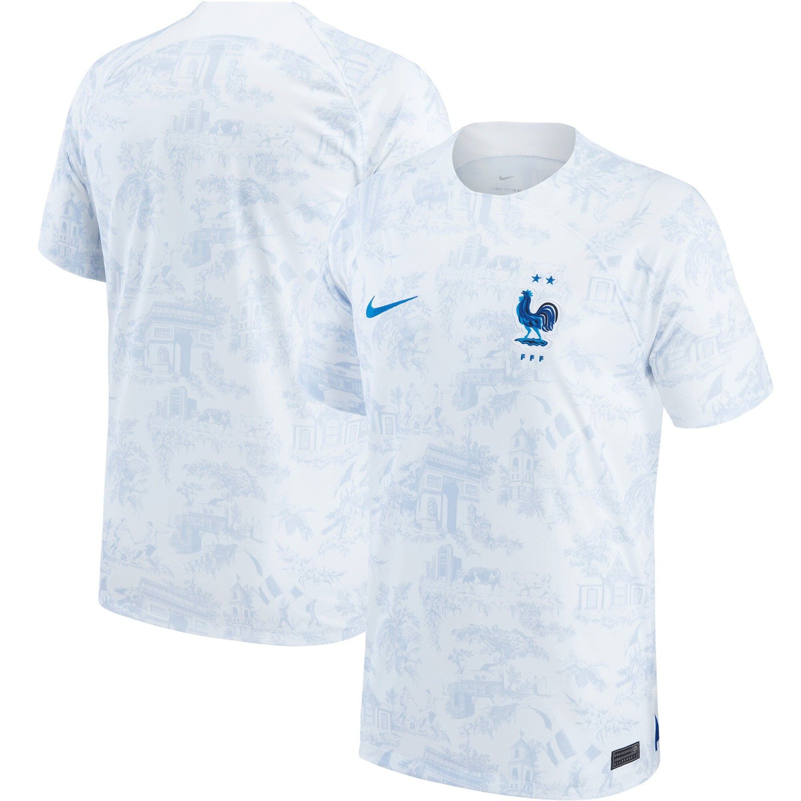 France National Team Nike 2022/23 Away Authentic Blank Jersey - White