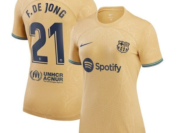 Frenkie de Jong Barcelona Nike Women's 2022/23 Away Replica Player Jersey - Yellow