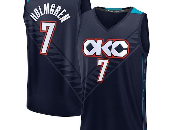 Chet Holmgren Oklahoma City Thunder 2025/26 City Edition Fast Break Jersey - Navy