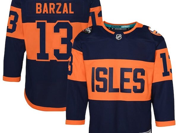 Mathew Barzal New York Islanders Youth 2024 NHL Stadium Series Premier Player Jersey – Navy