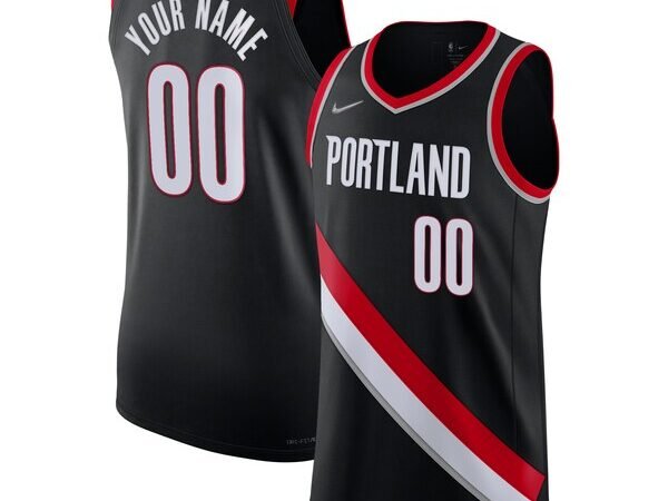 Portland Trail Blazers Nike 2021/22 Diamond Authentic Custom Jersey - Icon Edition - Black