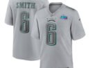 DeVonta Smith Philadelphia Eagles Nike Super Bowl LVII Patch Atmosphere Fashion Game Jersey - Gray