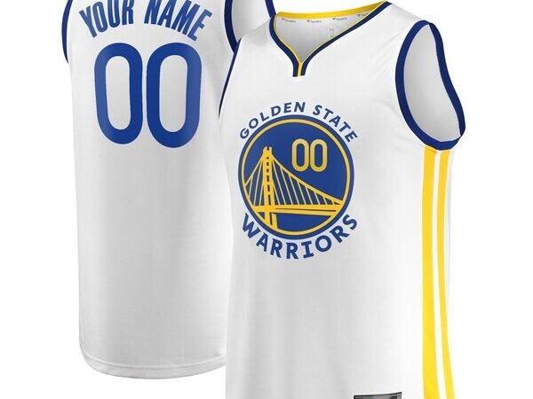 Golden State Warriors  Fast Break Custom Replica Jersey White - Association Edition/Royal