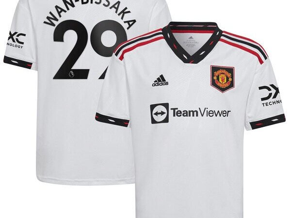 Aaron Wan-Bissaka Manchester United adidas Youth 2022/23 Away Replica Player Jersey - White