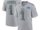 Jalen Hurts Philadelphia Eagles Nike Super Bowl LVII Patch Atmosphere Fashion Game Jersey - Gray