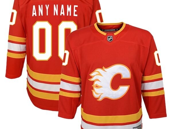 Calgary Flames Youth Home Custom Premier Jersey - Red