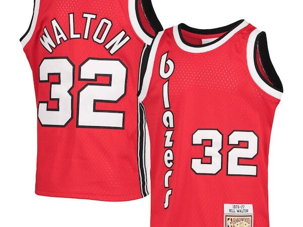 Bill Walton Portland Trail Blazers Youth 1976/77 Hardwood Classics Swingman Jersey - Black