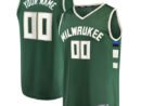 Milwaukee Bucks  Youth Fast Break Custom Replica Jersey Hunter Green - Icon Edition
