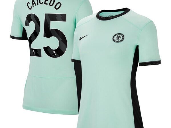 Moisés Caicedo Chelsea Nike Women's 2023/24 Third Stadium Replica Player Jersey - Mint