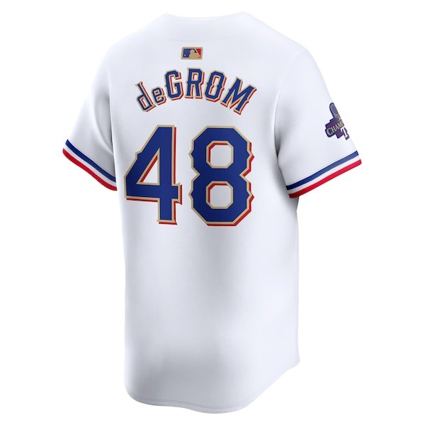 Jacob deGrom Texas Rangers Nike 2024 Gold Collection Limited Player Jersey – White