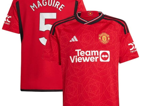 Harry Maguire Manchester United adidas Youth 2023/24 Home Replica Player Jersey - Red