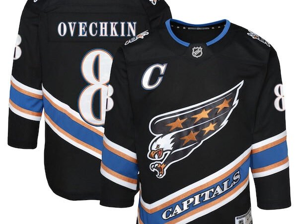 Alexander Ovechkin Washington Capitals Youth Alternate 50th Anniversary Premier Player Jersey - Black/Navy