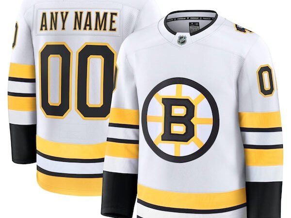 Boston Bruins  Away Premium Custom Jersey - White/Black