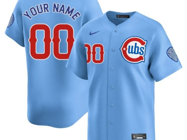 Custom Men's Chicago Cubs Nike Baby Blue 2nd Alternate Limited Jersey - Blue