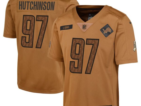 Aidan Hutchinson Detroit Lions Nike Youth 2023 Salute To Service Limited Jersey - Brown