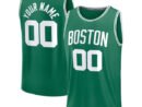 Boston Celtics  Youth Custom Fast Break Jersey - Kelly Green - Icon Edition/White/Black