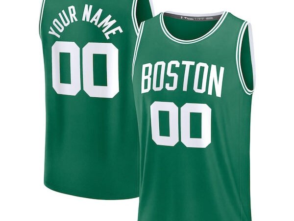 Boston Celtics  Youth Custom Fast Break Jersey - Kelly Green - Icon Edition/White/Black