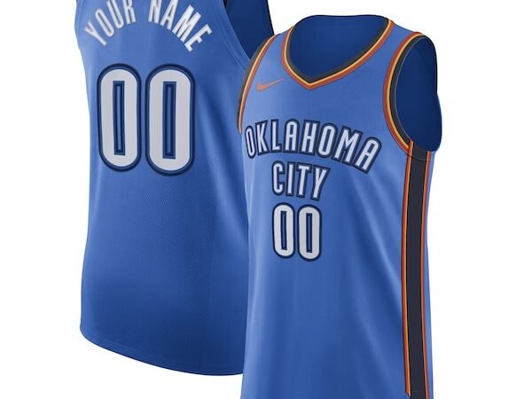 Oklahoma City Thunder Nike Authentic Custom Jersey Blue - Icon Edition