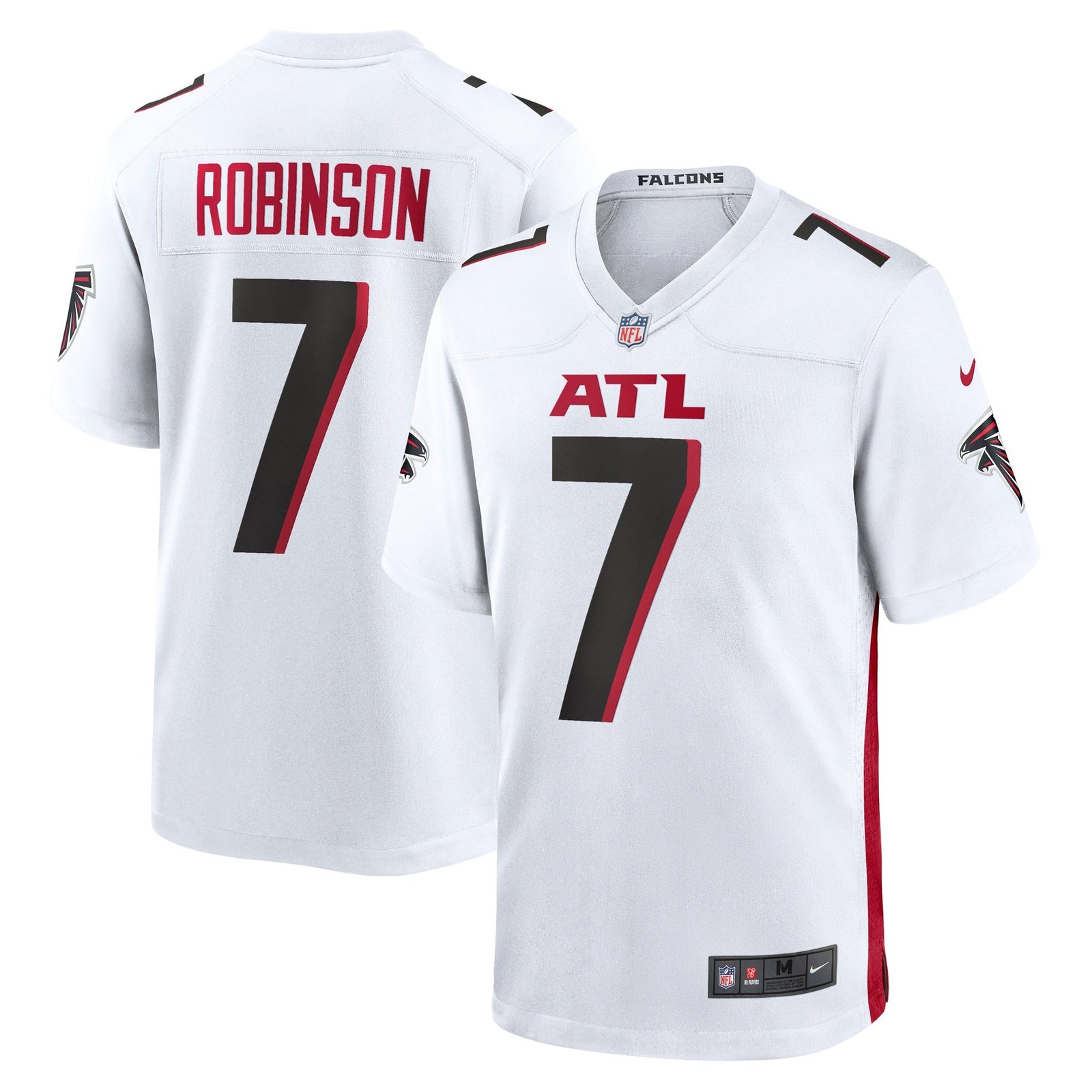 Bijan Robinson Atlanta Falcons Nike 2023 NFL Draft First Round Pick Throwback Game Jersey - Black/White