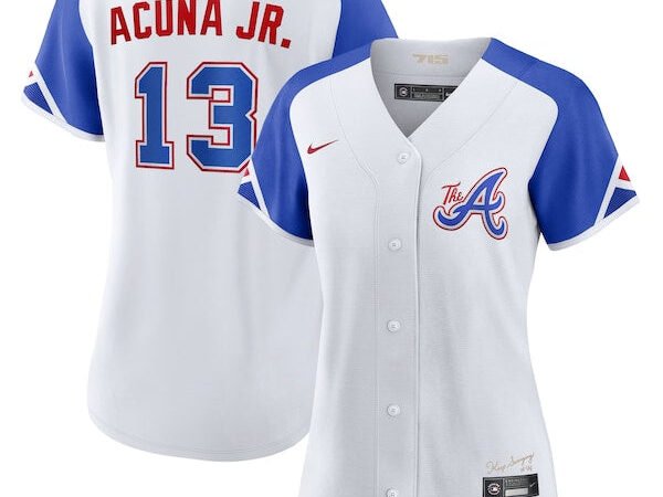 Ronald Acuña Jr. Atlanta Braves Nike Women's 2023 City Connect Replica Player Jersey - White