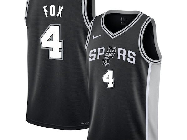 De'Aaron Fox San Antonio Spurs Nike Youth Swingman Jersey - Icon Edition - Black