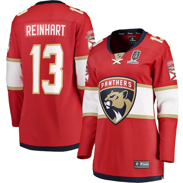 Sam Reinhart Florida Panthers Women's 2025 Stanley Cup Champions Breakaway Jersey - Red