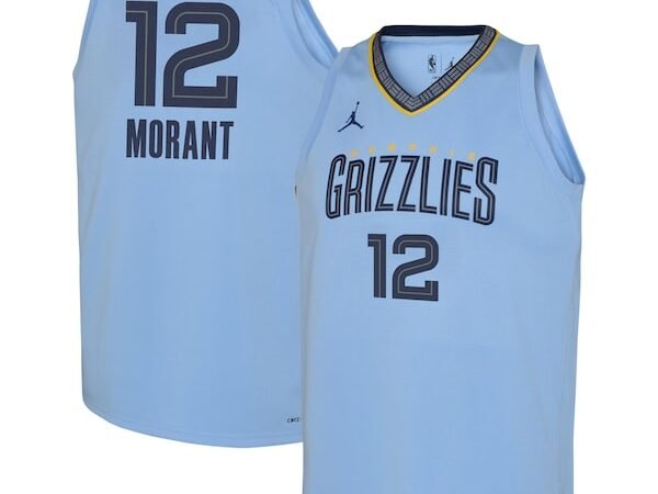 Ja Morant Memphis Grizzlies Jordan Brand Youth Swingman Jersey - Statement Edition - Light Blue
