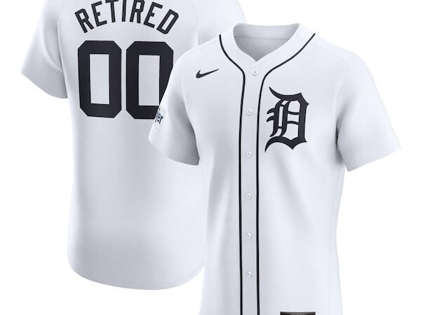 Detroit Tigers Nike Home Elite Pick-A-Player Retired Roster Patch Jersey - White