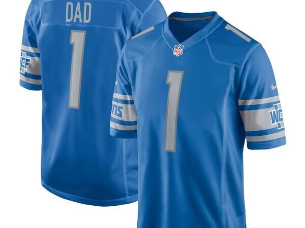 Number 1 Dad Detroit Lions Nike Game Jersey - Blue